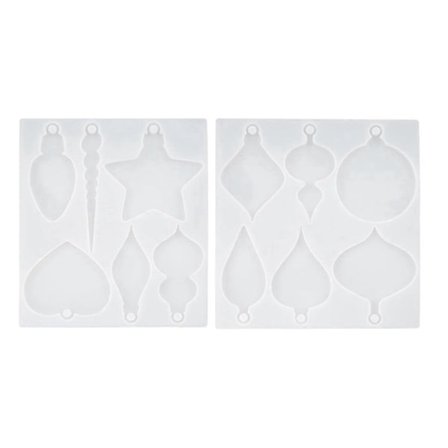 2 stk. juleharpiks, 12 forskellige former julepynt harpiks, julesilikone til harpiks Cas