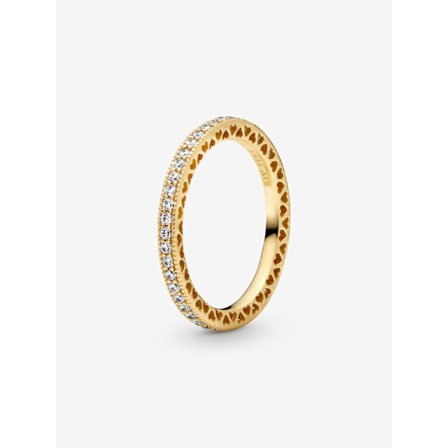 Pandora - Sparkle & Hearts Ring - 14k guldplätering