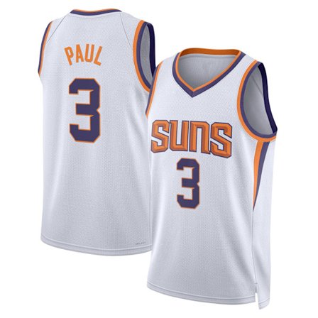 Mordely Men's Phoenix Suns #3 Chris Paul 2022-23 White 75th Anniversary Association Edition sydd tröja för vuxna