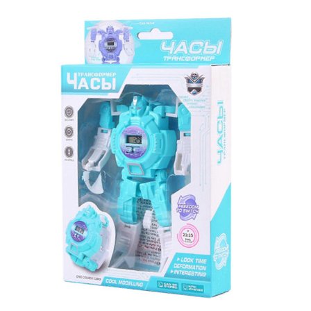 Kreativ Robot Transformer Barn Elektronisk Klocka Bakgrundsbelysning Robot Barnklocka