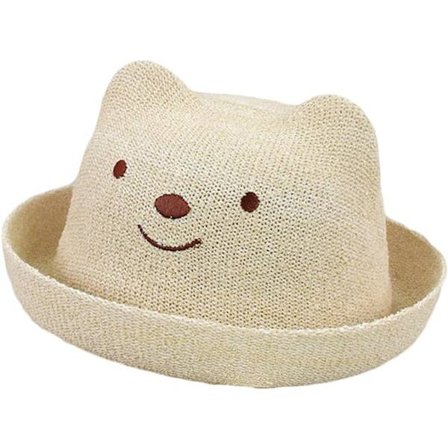 Beige Sød Halm Solhat til Piger og Drenge Solhat Sommer Strand Solhat