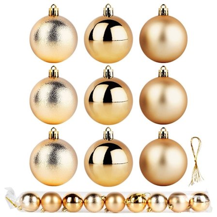 Sprängsäkra julgranskulor guld 6 cm 9 st.