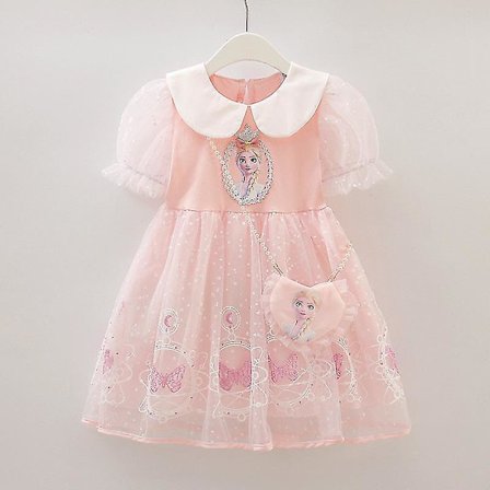 Kesä Elsa Prinsessamekko Tytöille Lyhythihainen Puku