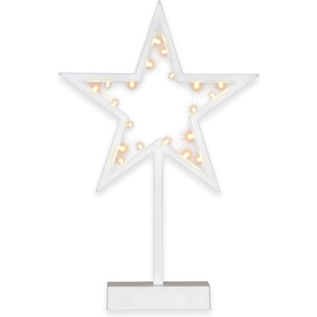 2 solgt i dag20 LED Dekorativ Lysstjerne Varmhvit Ramme Hvit Batteri Høyde 29 cm Dekorativ Stjerne Juledekorasjon Julestjerne med Base IP20 Jul