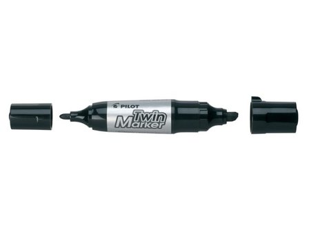 PILOT BEGREEN Märkpenna Twin Marker jumbo svart - Lyreco - Kontorsmaterial - Pennor - Märkpennor - Skuren spets