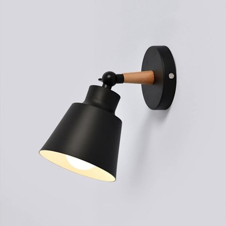 Vinklad justerbar metall liten vägglampa sovrum sänggavel E27 vägglykta studierum badrumsbelysning vägg, glödlampa ingår ej, svart
