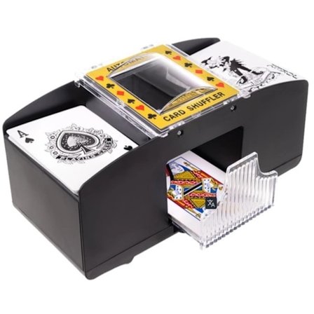 Automatisk Kortstokk-Blander - Rask og Bærbar for 2 Kortstokker Svart