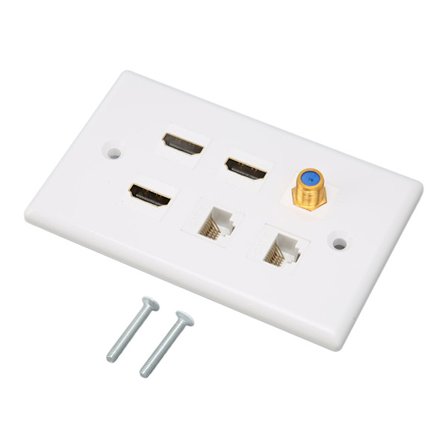 HD Multimedia Interface Väggplatta 6 Portar TV F Huvud CAT6 Nätverk AV Hem