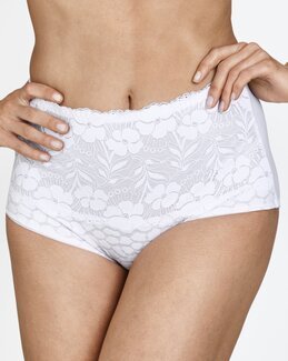 Støttetrusse Jaquard&Lace Hvid - 58 - Miss Mary