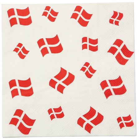 Dansk flagg serviett 16-pack