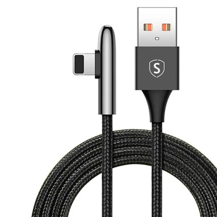 SiGN USB till Lightning Gaming Kabel, 2m, 2.4A, - Svart