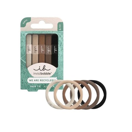 Hiuslenkit - INVISIBOBBLE - Mokka - 5 kappaletta - Mukava - Kierrätetty kangas - Sekä miehille että naisille