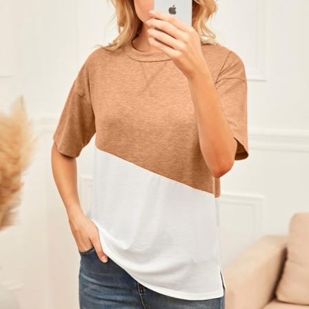 Sommartryckt Kortärmad Rund Hals Casual Mjuk Printed