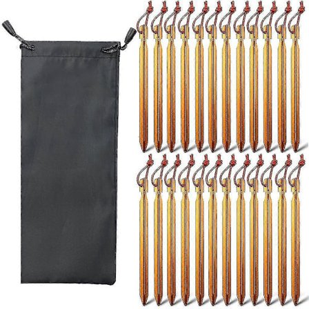 Utomhustält Sky Curtain Ground Nail Aluminiumlegering Tygväska Set Camping Camping Tretandad Fet Tältspik Med Rep