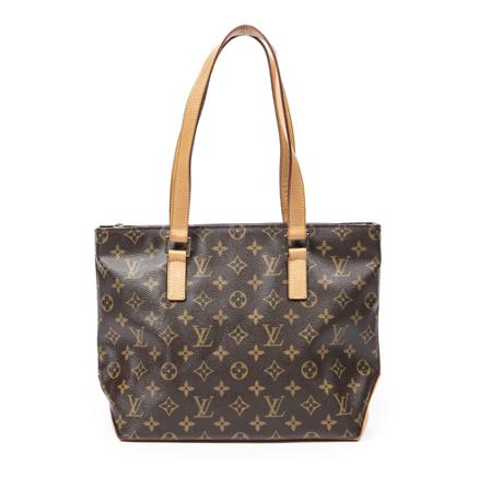 Louis Vuitton Vintage, Pre-owned Cabas Piano Monogram Tote Bag Bruin, Dames, Maat:ONE Size,brass