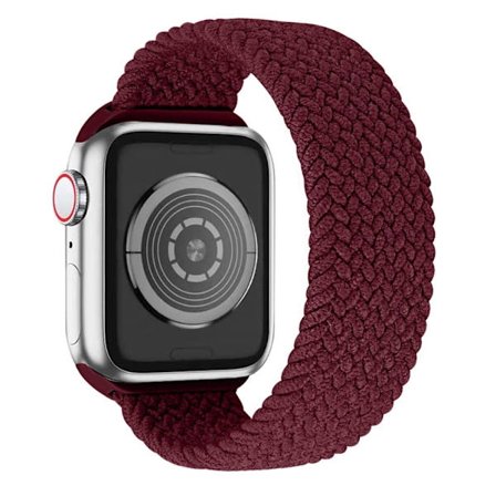 Apple Watch (45 mm) elastiskt klockarmband - Mörkröd / Storlek: S
