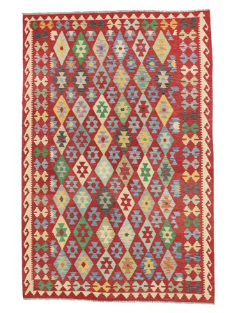 207X298 Alfombra Oriental Kilim Afghan Old Style Rojo Oscuro/Marrón (Lana, Afganistán)