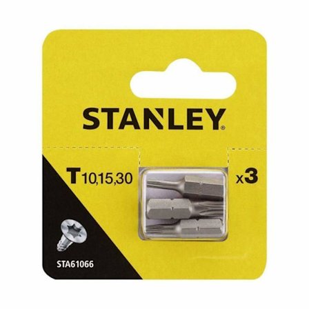 Skruvbits - Stanley skruvhuvud - STA61066-XJ - 3 skruvbits Torx 25mm T10 - T15 - T30