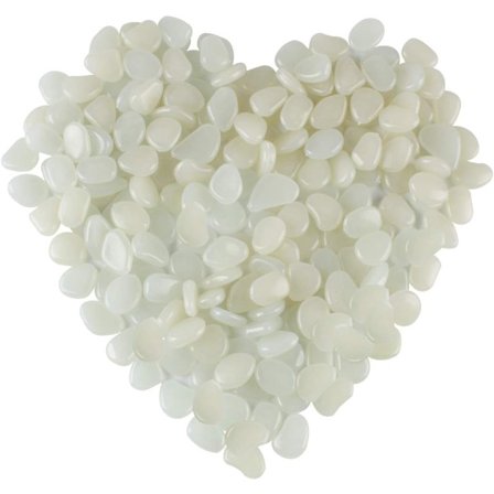 Udendørs Selvlysende Sten, 100 stk. Kunstige Fluorescerende Sten Dekoration til Havesti Pool Natbelysning - Hvid