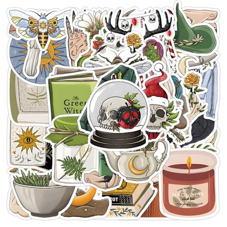 50 st nostalgiska retrokonststickers för kylskåp, tvätt