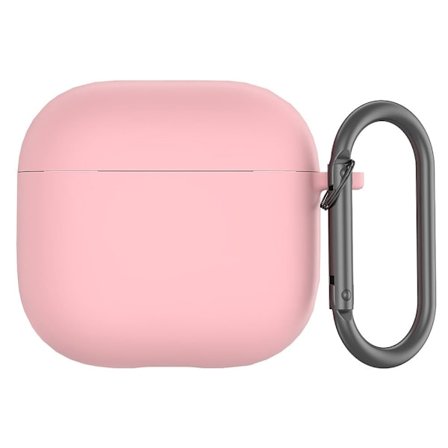 AirPods 4 Fodral Silikonskydd för trådlösa hörlurar med karbinhake - Ljusrosa
