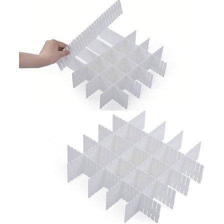 42 Pak Justerbare Skuffeorganisatorer til Sokker, Underbukser, Makeup, Køkken, Kommode