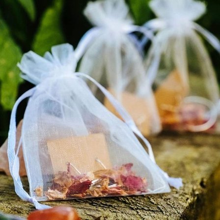 Gavepose i organza 25-pakning - Hvit