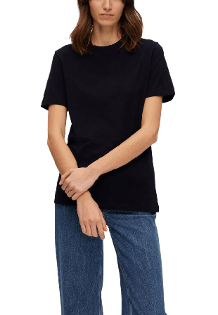 Selected Femme Slfmyessential Ss O-Neck Tee T-shirts Dam Svart XS