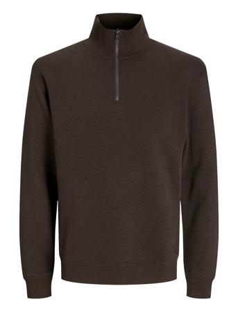 Jjebradley Sweat Half Zip Noos Tops Sweatshirts & Hoodies Sweatshirts Brown Jack & J S