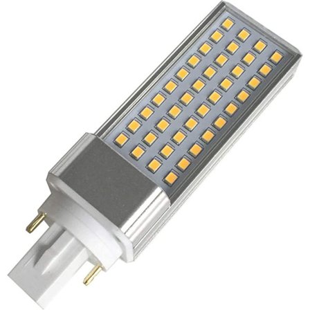 G24 LED-erstatningslampe, hvidt hus, varmt hvidt, 8,0 W 265,00 V