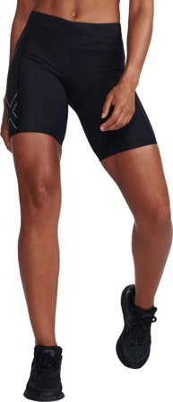 2XU Women's Aero Vent Mid-Rise Compression Women workout shorts Black L