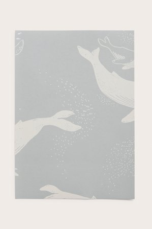 Newbie | Próbka tapety Whales | Jasnoniebieski