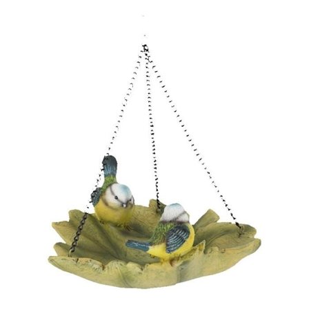 Riippuva lintujen kylpy lehtimuodossa linnulla - L 24 x L 18 x H 10,9 cm - Satunnainen malli