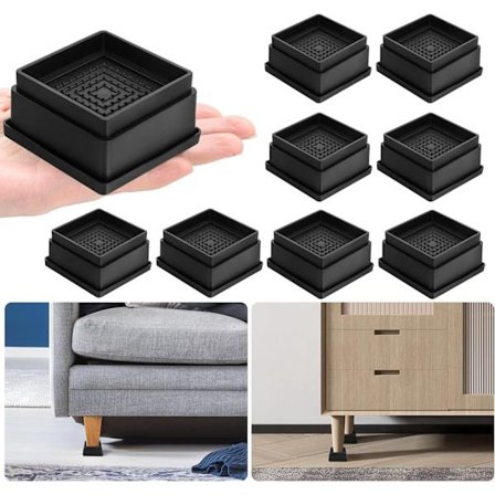 8-pak Møbelfodspuder - Justerbare - Stabelbare - Perfekte til justering af højden på borde, stole og sofaer - 1 tomme