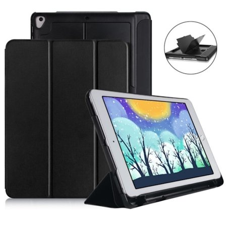 Fordral med förvaring, USB kabel Apple iPad 9.7" 2017, 2018, Svart