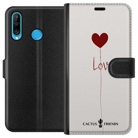 Yhteensopiva Lompakkokotelo Huawei Huawei P30 lite Cactus and Friends - Love Balloon Minimal