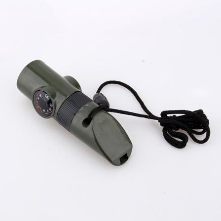 Nytt 7-i-1 Camping Survival Whistle Compass Termometer Lommelyktforstørrelsessett