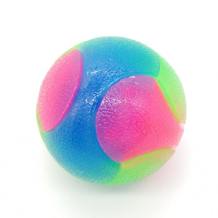 Kjæledyrleke Ball Glødende hund Bite Ball Gummi Blinkende Fargerik ball Anti-bitt og molar Pedagogisk sikker leke 5CM