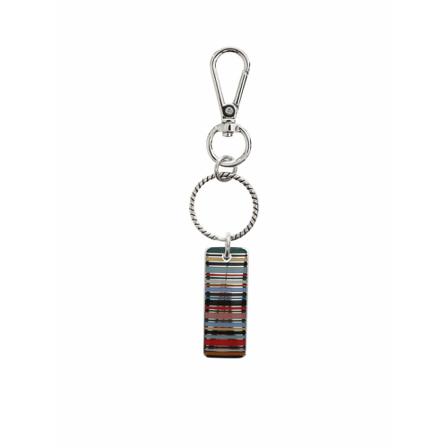 Paul Smith Stripe Keyring , Grijs , unisex , Maat: ONE Size