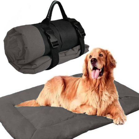 Reisematte for hund, sammenleggbar og vaskbar hundemadrass, multifunksjonell utendørs kjæledyrmadrass (86*58cm)