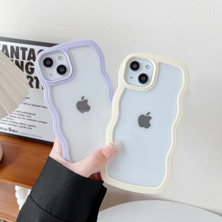 Söt lockig vågramform stötsäker mjuk kompatibel med iPhone-fodral (iPhone 13)