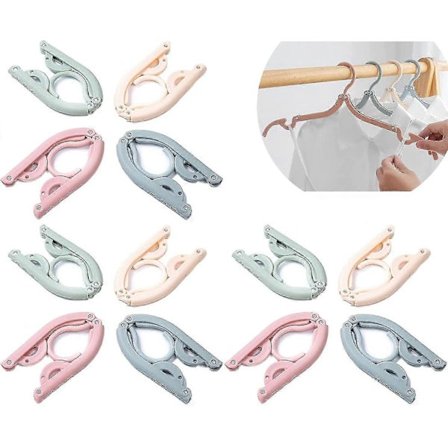 Bärbara Reshängare, Vikbara Klädhängare för Camping, Semester, Inomhus & Utomhus, 12 st