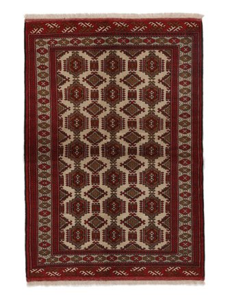 Hand Knotted Persian Turkaman Rug 133X191 Black/Brown
