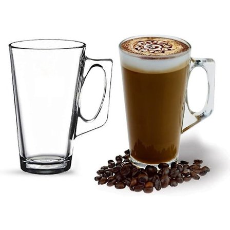 Store Latteglas Kaffekopper - 242 ml - Gaveæske med 2 Latteglas - (2-pak)