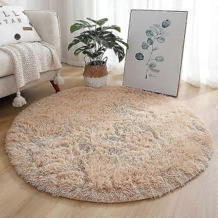 Mjuk rund matta fluffiga vita mattor för vardagsrum mjuk heminredning sovrum-WELLNGS