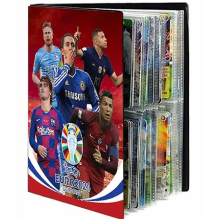 240 tähden korttilaatikko kokoelma albumi kirjakansio Jalkapallotähden korttialbumi