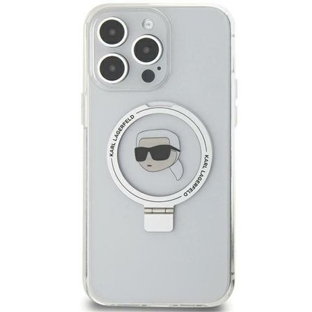 Karl Lagerfeld KLHMP15XHMRSKHH iPhone 15 Pro Max 6.7" hardcase Ringstativ Karl Head MagSafe hvid
