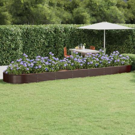 Vidaxl Planteringskruka Pulverlackerat Stål 600x140x36 Cm Brun Brun