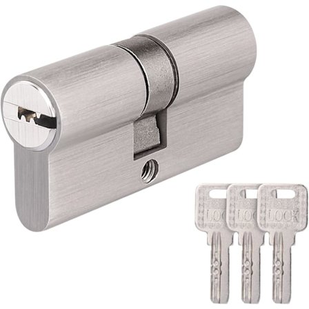 30/30 låscylinder med 3 nycklar - Dubbel cylinderprofil - Cylinderlås - Ersättningstillbehör - Samma stängningscylinder - Säkerhetslås för ytterdörr