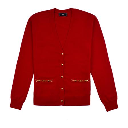Elisabetta Franchi, Cardigans Czerwony, Kobieta, Rozmiar: M